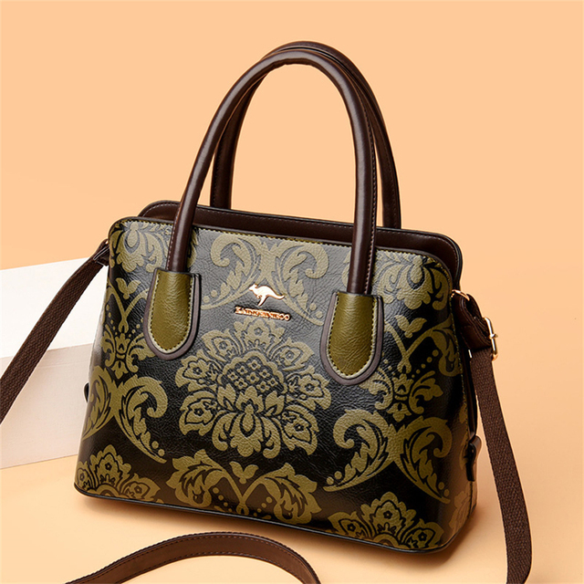 Duża pojemność torebki damskiej z luksusowym kwiatowym wzorem i wygodnym uchwytem na ramię - Wianko - 13