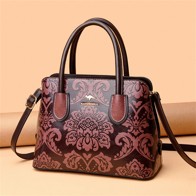 Duża pojemność torebki damskiej z luksusowym kwiatowym wzorem i wygodnym uchwytem na ramię - Wianko - 14