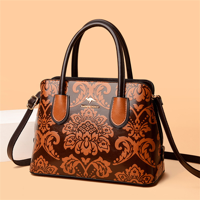 Duża pojemność torebki damskiej z luksusowym kwiatowym wzorem i wygodnym uchwytem na ramię - Wianko - 12