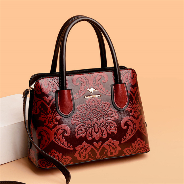 Duża pojemność torebki damskiej z luksusowym kwiatowym wzorem i wygodnym uchwytem na ramię - Wianko - 11