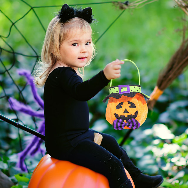 Cukierki na Halloween - przenośne wiadro wewnętrzne, dynia, dzieci, upominki, sztuczki, psikusy, torba do przenoszenia - Wianko - 6