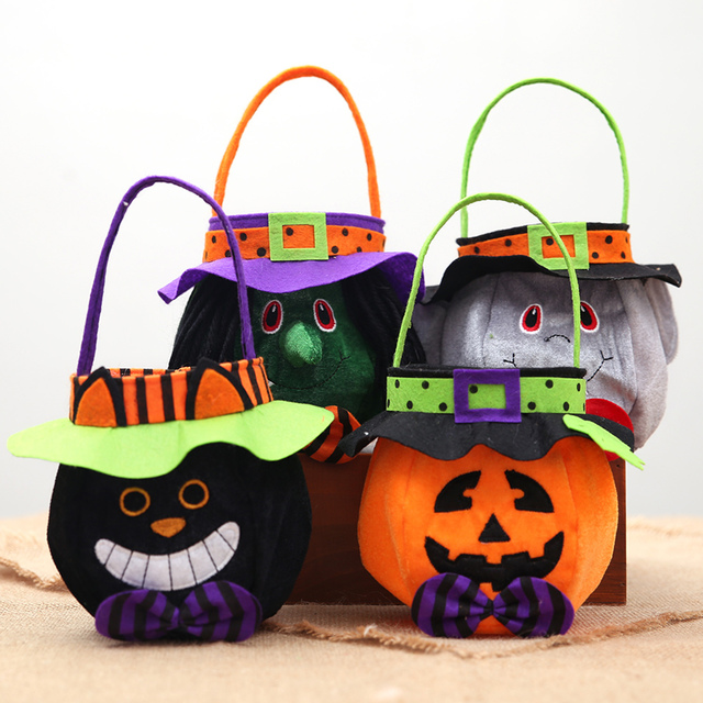 Cukierki na Halloween - przenośne wiadro wewnętrzne, dynia, dzieci, upominki, sztuczki, psikusy, torba do przenoszenia - Wianko - 9