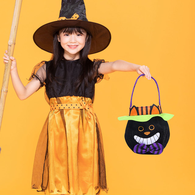 Cukierki na Halloween - przenośne wiadro wewnętrzne, dynia, dzieci, upominki, sztuczki, psikusy, torba do przenoszenia - Wianko - 8