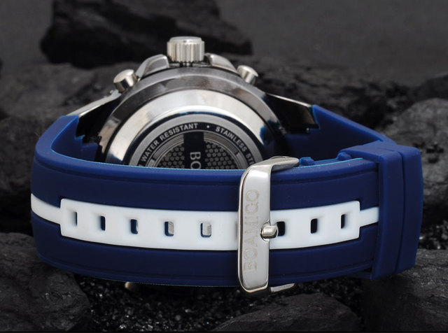 Zegarek męski BOAMIGO 2021, kwarcowy, wodoodporny, marki luksusowej, z gumowym paskiem, analogowo-cyfrowy - Wianko - 13
