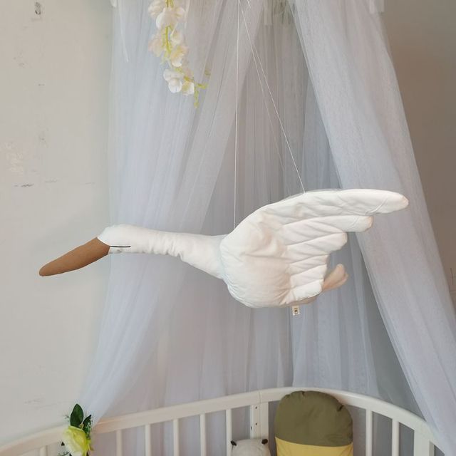 Śliczne 3D zawieszane Pluszowe Swan w kształcie zwierzątka dla dzieci - Sypialnia dziecięca, przedszkole, DIY dekoracja - Wianko - 3