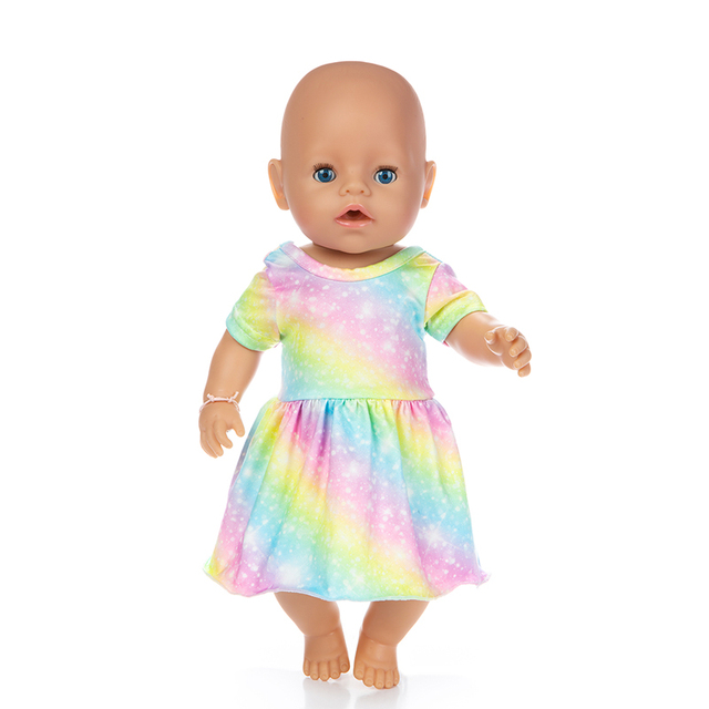 Sukienka ubranka dla lalki stylowa 14, nadająca się do lalki o długości 43 cm, reborn Doll - Wianko - 1