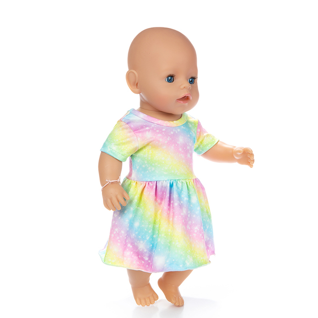 Sukienka ubranka dla lalki stylowa 14, nadająca się do lalki o długości 43 cm, reborn Doll - Wianko - 2