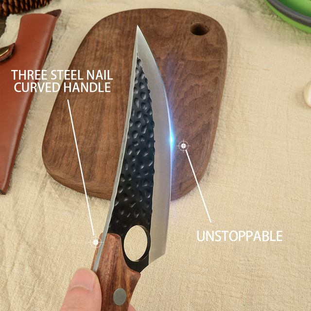 6-calowy nóż kuchenny z ultra ostrzem, do trybowania, z zakrzywioną drewnianą rękojeścią i nitowanym mocowaniem - Wianko - 13