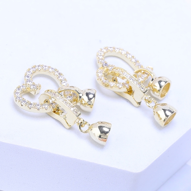 Złote łączniki zatrzaski do biżuterii Juya DIY - akcesoria do ręcznie robionych siatkowych łańcuchów, charms, bransoletki, naszyjniki - Wianko - 9