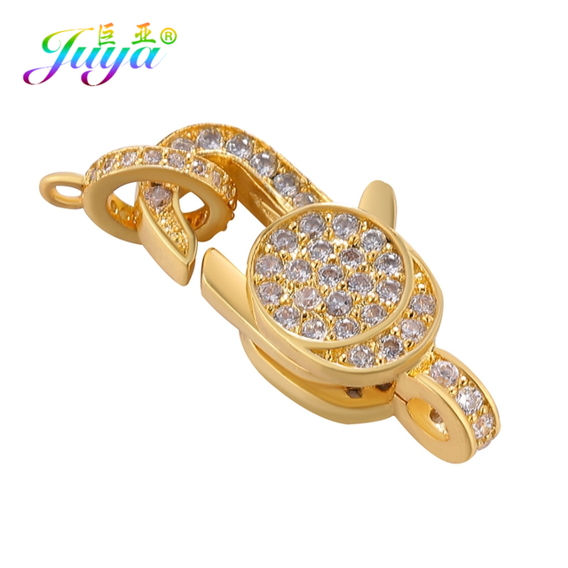 Złote łączniki zatrzaski do biżuterii Juya DIY - akcesoria do ręcznie robionych siatkowych łańcuchów, charms, bransoletki, naszyjniki - Wianko - 25