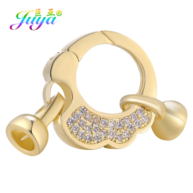 Złote łączniki zatrzaski do biżuterii Juya DIY - akcesoria do ręcznie robionych siatkowych łańcuchów, charms, bransoletki, naszyjniki - Wianko - 15