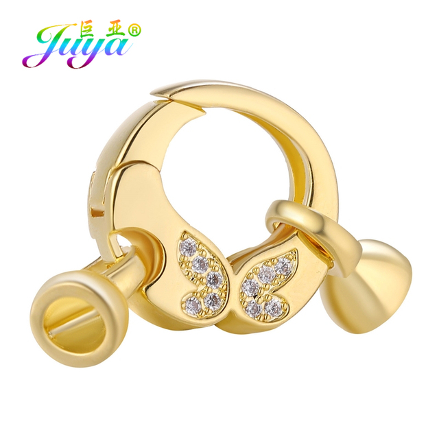 Złote łączniki zatrzaski do biżuterii Juya DIY - akcesoria do ręcznie robionych siatkowych łańcuchów, charms, bransoletki, naszyjniki - Wianko - 16