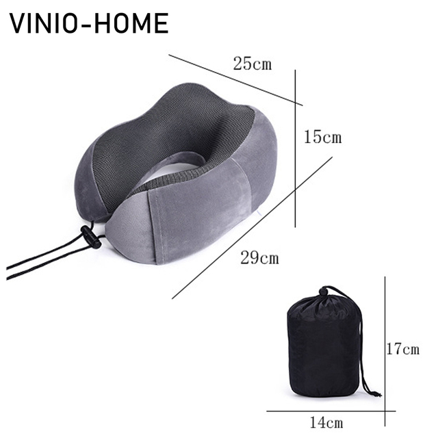 Poduszka podróżna ortopedyczna U-shaped z magnesami i pianką Memory - Wianko - 2