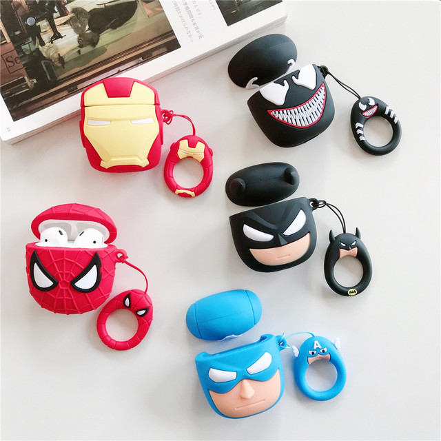 Etui na słuchawki Marvel Silicone Spiderman dla iPhone AirPods 1 2 Pro3 - Modne, ochronne etui z kultowym motywem Cartoon Spiderman - Wianko - 10