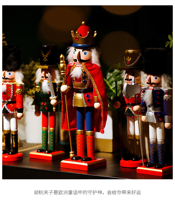 Rzemieślniczy prezent świąteczny - drewniany dziadek do orzechów żołnierz lalka figurka - Wianko - 8