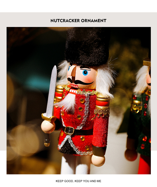 Rzemieślniczy prezent świąteczny - drewniany dziadek do orzechów żołnierz lalka figurka - Wianko - 2