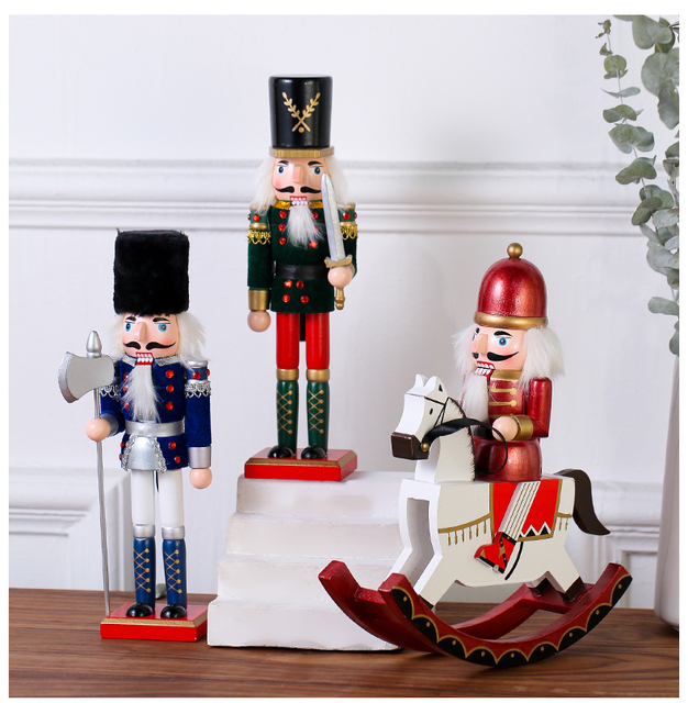 Rzemieślniczy prezent świąteczny - drewniany dziadek do orzechów żołnierz lalka figurka - Wianko - 6