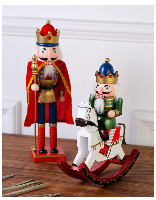 Rzemieślniczy prezent świąteczny - drewniany dziadek do orzechów żołnierz lalka figurka - Wianko - 4