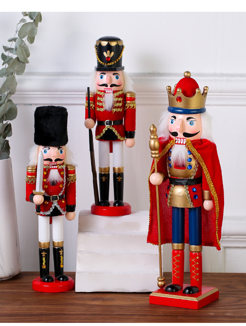Rzemieślniczy prezent świąteczny - drewniany dziadek do orzechów żołnierz lalka figurka - Wianko - 3