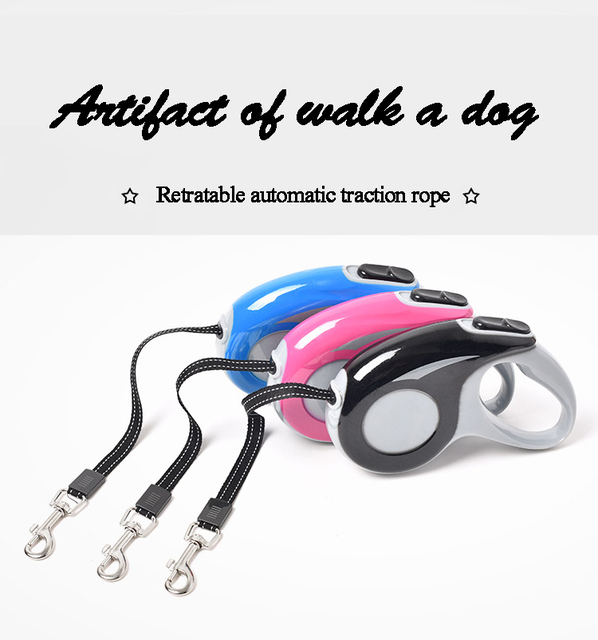 Nylonowa smycz automatyczna dla psów z chowaniem (3M/5M) - Wianko - 1