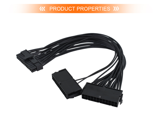 Adapter zasilający TISHRIC 24-pin ATX 20 + 4 do podłączenia dwóch zasilaczy w komputerze - Wianko - 13