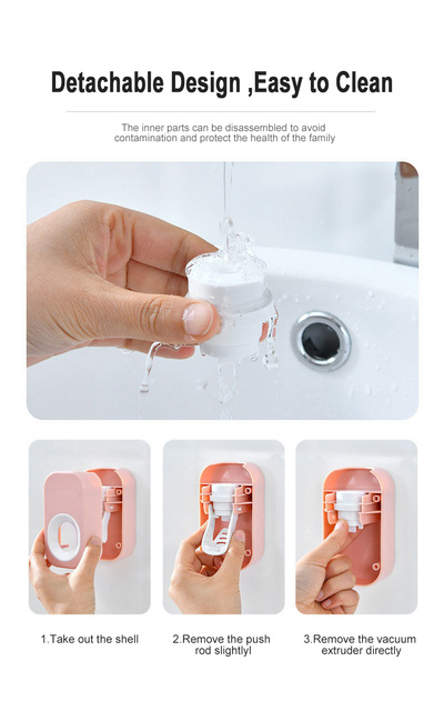 Automatyczny wyciskacz pasty do zębów dla dzieci i rodzin z motywem kreskówkowym - praktyczne akcesorium łazienkowe do prysznica z naklejką Super - Wianko - 5