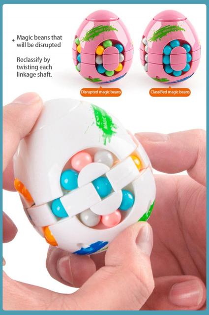Magiczna fasola kwadratowa 2 w 1 - Spining obrotowe dekompresyjne koraliki dla dzieci i dorosłych - kreatywna zabawka piłka układanka - Wianko - 5