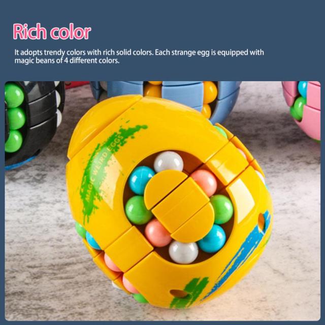 Magiczna fasola kwadratowa 2 w 1 - Spining obrotowe dekompresyjne koraliki dla dzieci i dorosłych - kreatywna zabawka piłka układanka - Wianko - 2