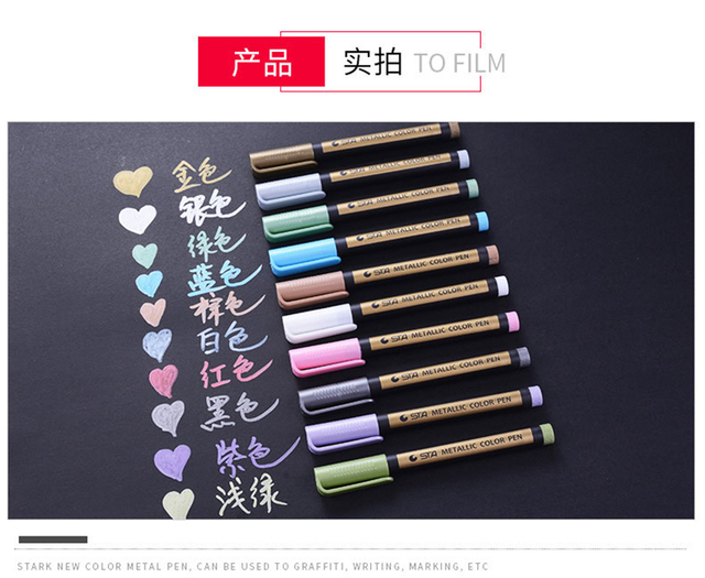 Kolorowy marker wodny na bazie metalu 10 sztuk - długopis artystyczny DIY do rysowania i craftworku - Wianko - 9