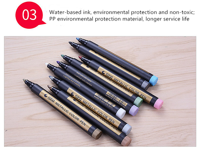 Kolorowy marker wodny na bazie metalu 10 sztuk - długopis artystyczny DIY do rysowania i craftworku - Wianko - 5