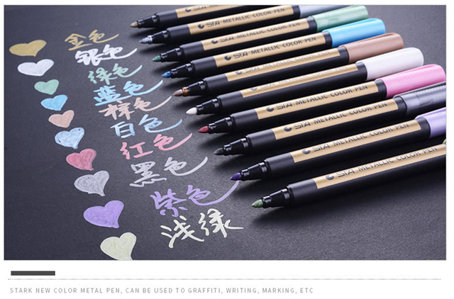 Kolorowy marker wodny na bazie metalu 10 sztuk - długopis artystyczny DIY do rysowania i craftworku - Wianko - 10
