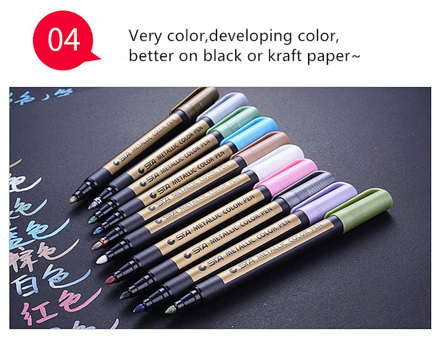 Kolorowy marker wodny na bazie metalu 10 sztuk - długopis artystyczny DIY do rysowania i craftworku - Wianko - 6