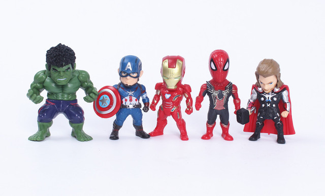 Figurka akcji Iron Man, Kapitan Ameryka, Spiderman, Hulk - zestaw 5 sztuk do dekoracji ciast - Wianko - 6