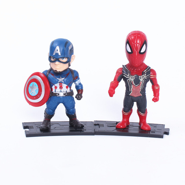 Figurka akcji Iron Man, Kapitan Ameryka, Spiderman, Hulk - zestaw 5 sztuk do dekoracji ciast - Wianko - 4
