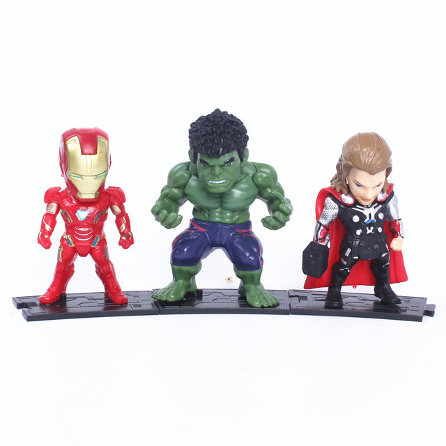 Figurka akcji Iron Man, Kapitan Ameryka, Spiderman, Hulk - zestaw 5 sztuk do dekoracji ciast - Wianko - 3