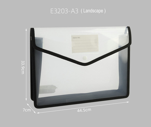Plastikowa koperta A4/A3 o dużej pojemności - wodoodporna torba na dokumenty - Wianko - 4