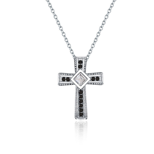 Nowy naszyjnik krzyż 925 Sterling Silver - biżuteria z krzyżykami - Trendy dla kobiet - zaręczyny, ślub - P106 - Wianko - 2