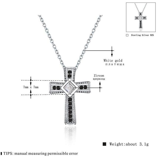 Nowy naszyjnik krzyż 925 Sterling Silver - biżuteria z krzyżykami - Trendy dla kobiet - zaręczyny, ślub - P106 - Wianko - 1