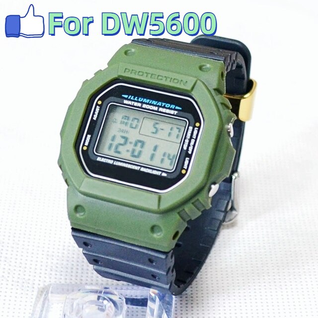 Pasek zamienny wodoodporny dla zegarków DW5600, GW-M5610, G-5600, G-5000 - przezroczysty zielony/niebieski - Wianko - 2