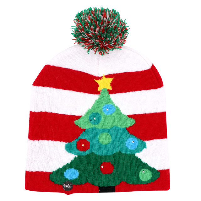 LED Light-up czapka bożonarodzeniowa z dzianiny z migającymi światełkami Santa 10 kolorów - Wianko - 5