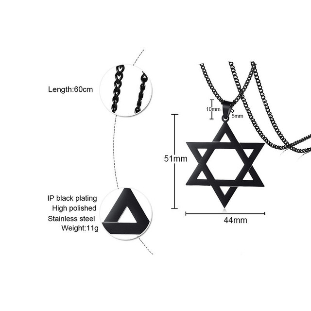 Wisiorek gwiazda Dawida z motywem heksagramu, wykonany ze stali nierdzewnej - Modyle 2020 - Wianko - 2