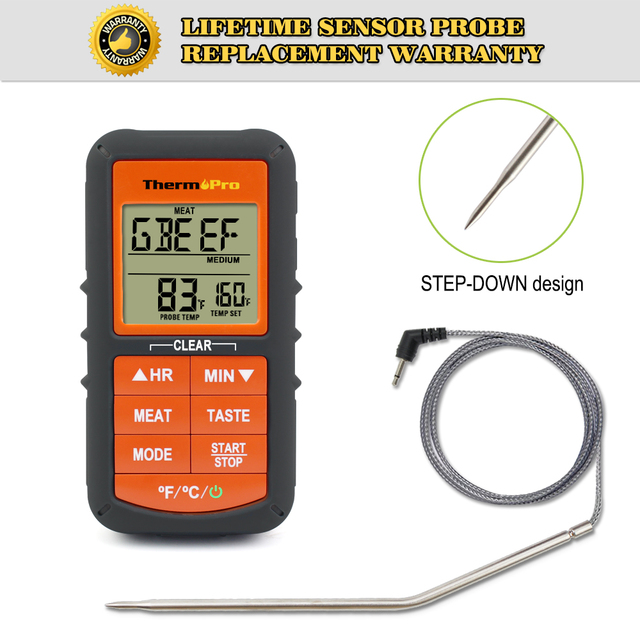 Cyfrowy termometr kuchenny ThermoPro TP06B do gotowania i grillowania z zegarem/Alarmem temperatury - Wianko - 6