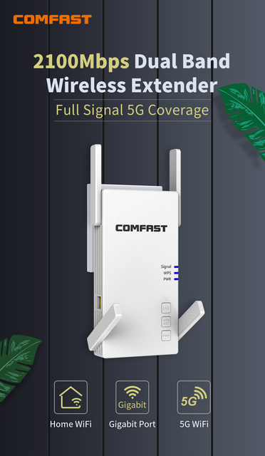 Router bezprzewodowy Comfast AC2100 Gigabit dwuzakresowy 2100Mbps z 1G portem Ethernet, zasięg do 1800 m², obsługujący 30 urządzeń - Wianko - 2