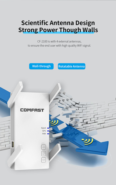 Router bezprzewodowy Comfast AC2100 Gigabit dwuzakresowy 2100Mbps z 1G portem Ethernet, zasięg do 1800 m², obsługujący 30 urządzeń - Wianko - 9