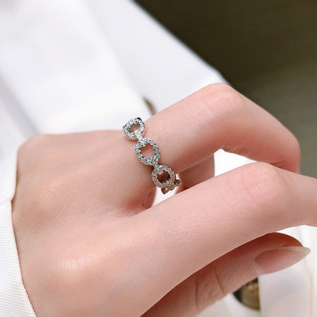 Nowość! Srebrny pierścień ślubny PANSYSEN z wytłoczonym wzorem. Kundanowe obrączki biżuteryjne dla kobiet - Wianko - 12