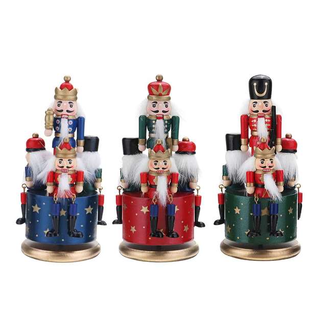 Dziadek do orzechów - drewniane lalki żołnierze - figurki świąteczne dla dzieci i dekoracje - nowość - Wianko - 1