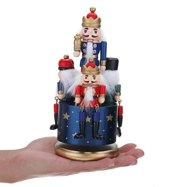 Dziadek do orzechów - drewniane lalki żołnierze - figurki świąteczne dla dzieci i dekoracje - nowość - Wianko - 3