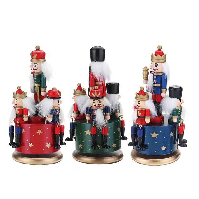Dziadek do orzechów - drewniane lalki żołnierze - figurki świąteczne dla dzieci i dekoracje - nowość - Wianko - 18