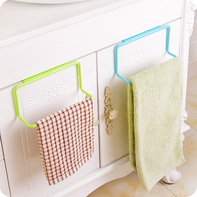 Wieszak na ręczniki do kąpieli i kuchni - wysokiej jakości uchwyt wiszący łazienkowy i szafkowy - niebieski, zielony, biały - Wianko - 5