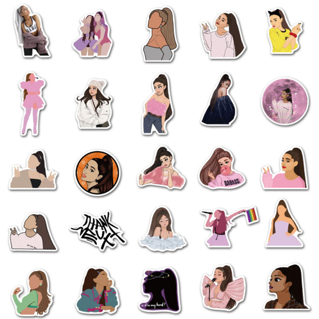 Naklejki Ariana Grande Graffiti - 10/30/50 sztuk dla szalonych fanów - wodoodporne, na deskorolkę, walizkę, telefon, laptop - Wianko - 4